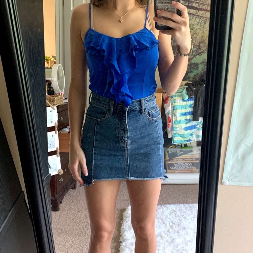 Blue Zipped Tank Top